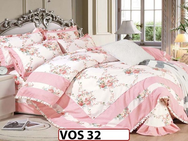 Lenjerie DELUXE din Bumbac Finetat cu volanase - VOS 32 Lenjerie DELUXE din Bumbac Finetat cu volanase - VOS 32