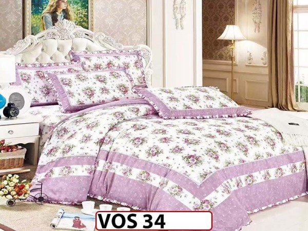 Lenjerie DELUXE din Bumbac Finetat cu volanase - VOS 34 Lenjerie DELUXE din Bumbac Finetat cu volanase - VOS 34