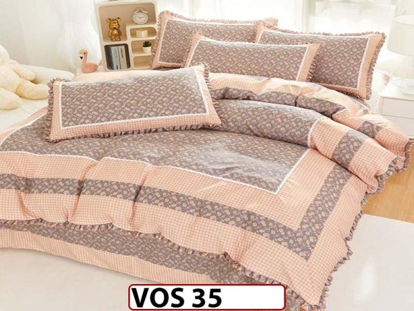 Lenjerie DELUXE din Bumbac Finetat cu volanase - VOS 35 Lenjerie DELUXE din Bumbac Finetat cu volanase - VOS 35