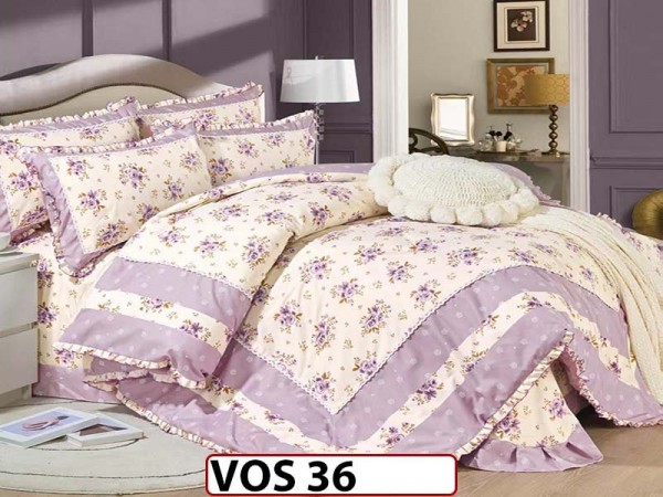 Lenjerie DELUXE din Bumbac Finetat cu volanase - VOS 36 Lenjerie DELUXE din Bumbac Finetat cu volanase - VOS 36