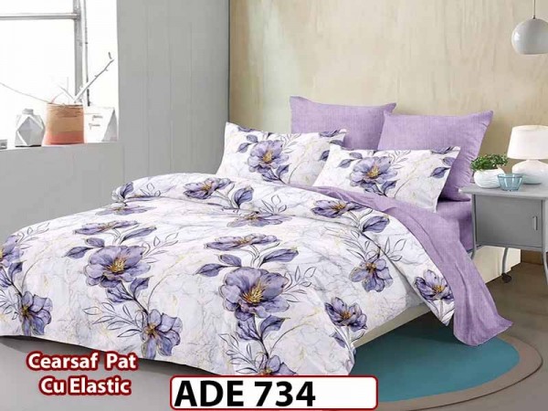 Lenjerie din finet 6 piese si cearceaf cu elastic - ADE 734 Lenjerie din finet 6 piese si cearceaf cu elastic - ADE 734