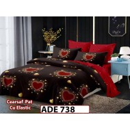 Lenjerie din finet  6 piese si cearceaf cu elastic - ADE 738