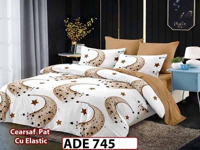 Lenjerie din finet  6 piese si cearceaf cu elastic - ADE 745