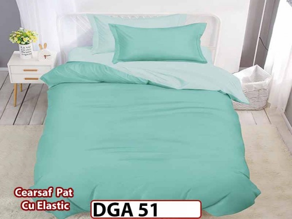 Lenjerie din finet 4 piese 1 Persoana Cearceaf cu Elastec - DGA 51