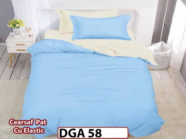 Lenjerie din finet 4 piese 1 Persoana Cearceaf cu Elastec - DGA 58