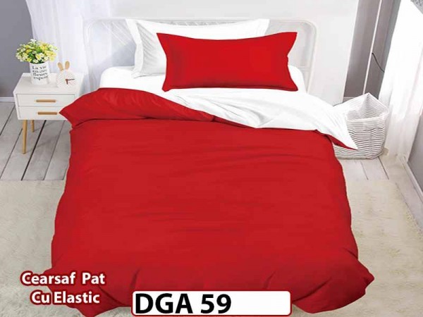 Lenjerie din finet 4 piese 1 Persoana Cearceaf cu Elastec - DGA 59
