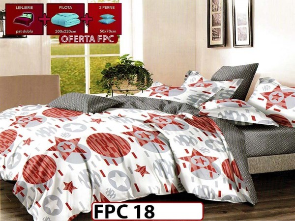 SET Lenjerie din Finet 6 Piese + Pilota 200x220cm + 2 Perne 50x70cm - FPC 18 SET Lenjerie din Finet 6 Piese + Pilota 200x220cm + 2 Perne 50x70cm - FPC 18
