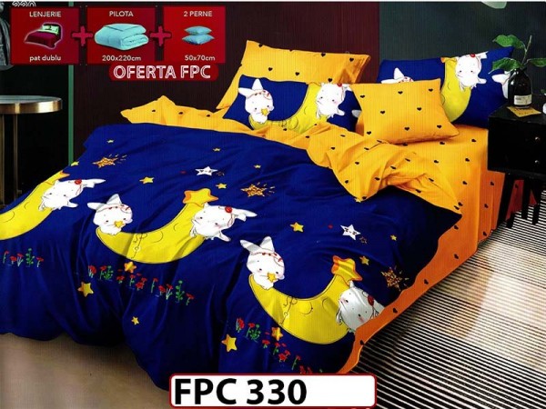 SET Lenjerie din Finet 6 Piese + Pilota 200x220cm + 2 Perne 50x70cm - FPC 330 SET Lenjerie din Finet 6 Piese + Pilota 200x220cm + 2 Perne 50x70cm - FPC 330