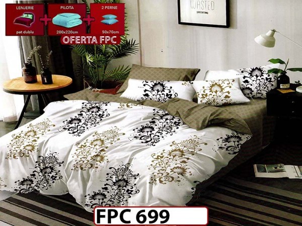 SET Lenjerie din Finet 6 Piese + Pilota 200x220cm + 2 Perne 50x70cm - FPC 699 SET Lenjerie din Finet 6 Piese + Pilota 200x220cm + 2 Perne 50x70cm - FPC 699