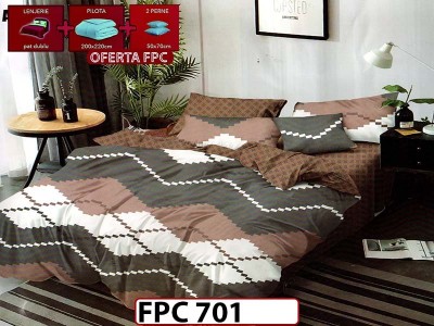 SET Lenjerie din Finet 6 Piese + Pilota 200x220cm + 2 Perne 50x70cm - FPC 701