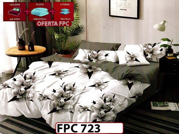 SET Lenjerie din Finet 6 Piese + Pilota 200x220cm + 2 Perne 50x70cm - FPC 723 SET Lenjerie din Finet 6 Piese + Pilota 200x220cm + 2 Perne 50x70cm - FPC 723