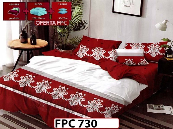 SET Lenjerie din Finet 6 Piese + Pilota 200x220cm + 2 Perne 50x70cm - FPC 730 SET Lenjerie din Finet 6 Piese + Pilota 200x220cm + 2 Perne 50x70cm - FPC 730