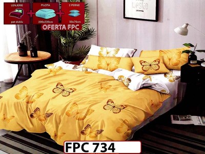 SET Lenjerie din Finet 6 Piese + Pilota 200x220cm + 2 Perne 50x70cm - FPC 734