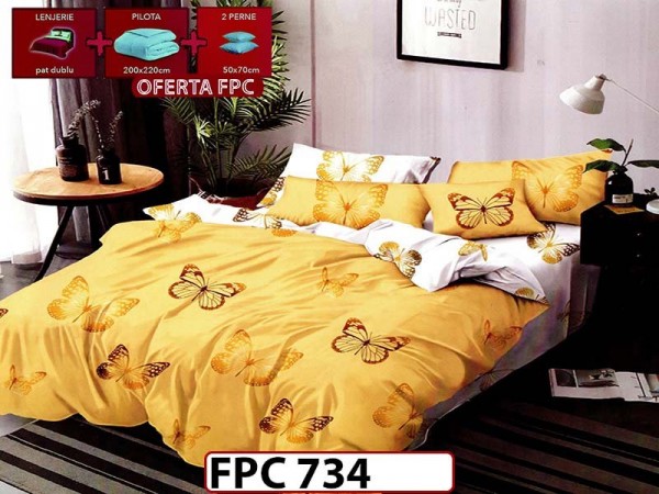 SET Lenjerie din Finet 6 Piese + Pilota 200x220cm + 2 Perne 50x70cm - FPC 734 SET Lenjerie din Finet 6 Piese + Pilota 200x220cm + 2 Perne 50x70cm - FPC 734