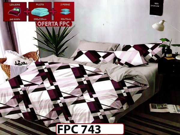 SET Lenjerie din Finet 6 Piese + Pilota 200x220cm + 2 Perne 50x70cm - FPC 743 SET Lenjerie din Finet 6 Piese + Pilota 200x220cm + 2 Perne 50x70cm - FPC 743