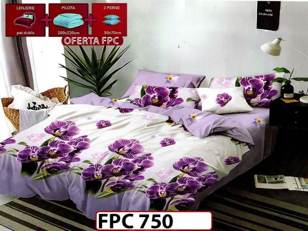 SET Lenjerie din Finet 6 Piese + Pilota 200x220cm + 2 Perne 50x70cm - FPC 750 SET Lenjerie din Finet 6 Piese + Pilota 200x220cm + 2 Perne 50x70cm - FPC 750