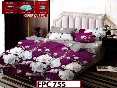 SET Lenjerie din Finet 6 Piese + Pilota 200x220cm + 2 Perne 50x70cm - FPC 755