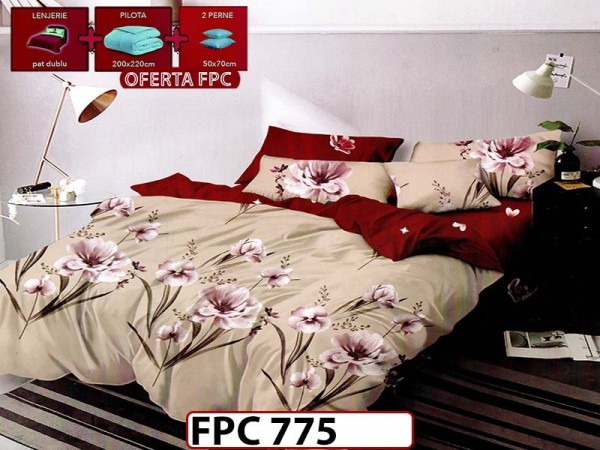 SET Lenjerie din Finet 6 Piese + Pilota 200x220cm + 2 Perne 50x70cm - FPC 775 SET Lenjerie din Finet 6 Piese + Pilota 200x220cm + 2 Perne 50x70cm - FPC 775