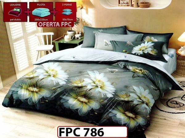 SET Lenjerie din Finet 6 Piese + Pilota 200x220cm + 2 Perne 50x70cm - FPC 786 SET Lenjerie din Finet 6 Piese + Pilota 200x220cm + 2 Perne 50x70cm - FPC 786
