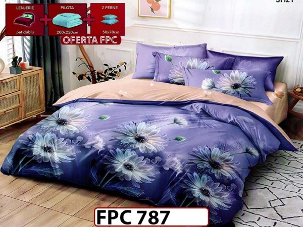 SET Lenjerie din Finet 6 Piese + Pilota 200x220cm + 2 Perne 50x70cm - FPC 787 SET Lenjerie din Finet 6 Piese + Pilota 200x220cm + 2 Perne 50x70cm - FPC 787