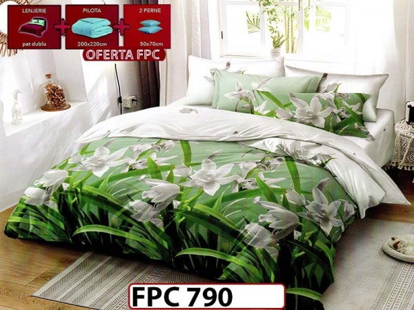 SET Lenjerie din Finet 6 Piese + Pilota 200x220cm + 2 Perne 50x70cm - FPC 790 SET Lenjerie din Finet 6 Piese + Pilota 200x220cm + 2 Perne 50x70cm - FPC 790