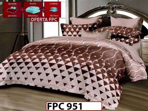 SET Lenjerie din Finet 6 Piese + Pilota 200x220cm + 2 Perne 50x70cm - FPC 951 SET Lenjerie din Finet 6 Piese + Pilota 200x220cm + 2 Perne 50x70cm - FPC 951