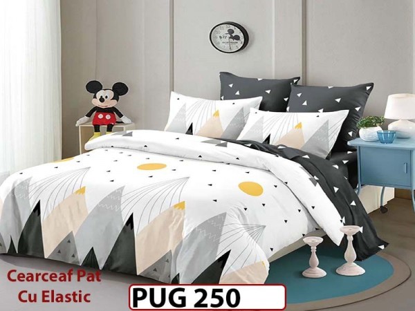Lenjerie din finet 6 piese si cearceaf cu Elastic - PUG250