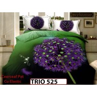 Lenjerie din FINET cu  6 piese cu cearceaf elastic - TRIO525