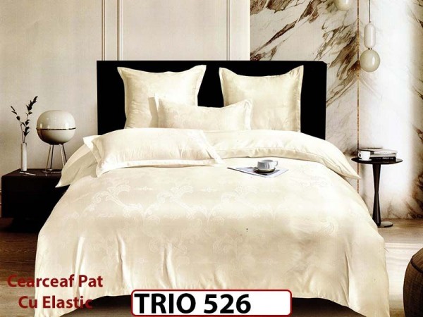 Lenjerie din FINET cu  6 piese cu cearceaf elastic - TRIO526