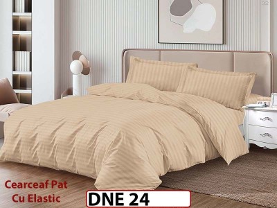 Lenjerie din damasc finet cu 4 piese, cearceaf cu elastic - DNE 24