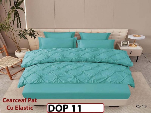 Lenjerie din Finet 6 piese cu pliuri cu Cearceaf Elastic - DOP11