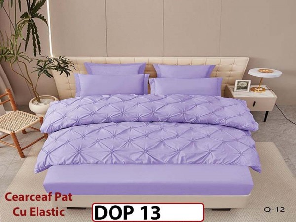 Lenjerie din Finet 6 piese cu pliuri cu Cearceaf Elastic - DOP13