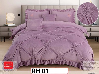 Lenjerie din catifea Brodata 6 piese cu Inimioare - RH01 Lenjerie din catifea Brodata 6 piese cu Inimioare - RH01