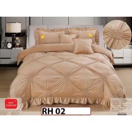 Lenjerie din catifea Brodata 6 piese cu Inimioare - RH02