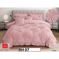 Lenjerie din catifea Brodata 6 piese cu Inimioare - RH07