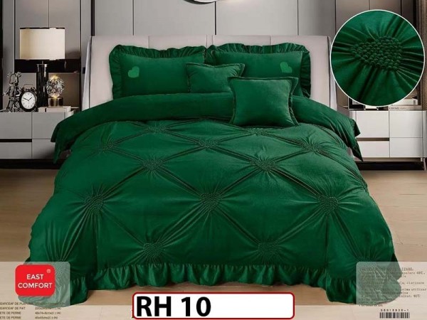 Lenjerie din catifea Brodata 6 piese cu Inimioare - RH10
