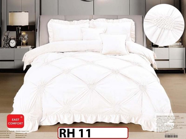 Lenjerie din catifea Brodata 6 piese cu Inimioare - RH11