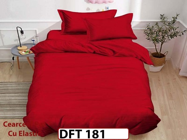 Lenjerie de pat din Damasc Finetat 1 Persoana cu Elastic - DFT181
