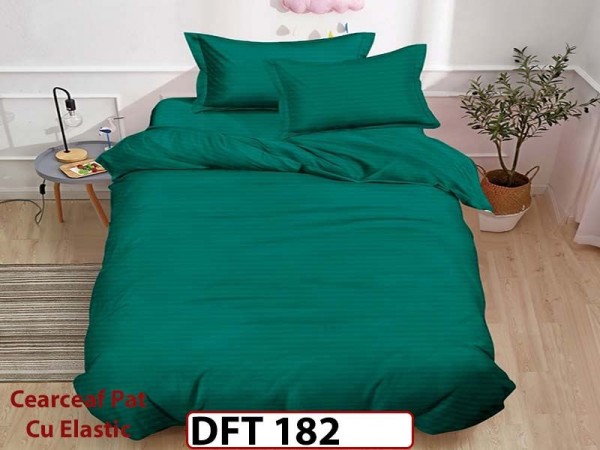 Lenjerie de pat din Damasc Finetat 1 Persoana cu Elastic - DFT182