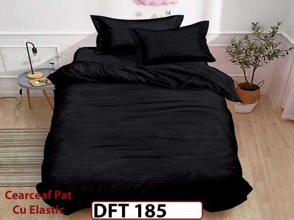 Lenjerie de pat din Damasc Finetat 1 Persoana cu Elastic - DFT185