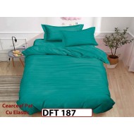 Lenjerie de pat din Damasc Finetat 1 Persoana cu Elastic - DFT187