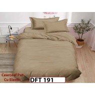 Lenjerie de pat din Damasc Finetat 1 Persoana cu Elastic - DFT191