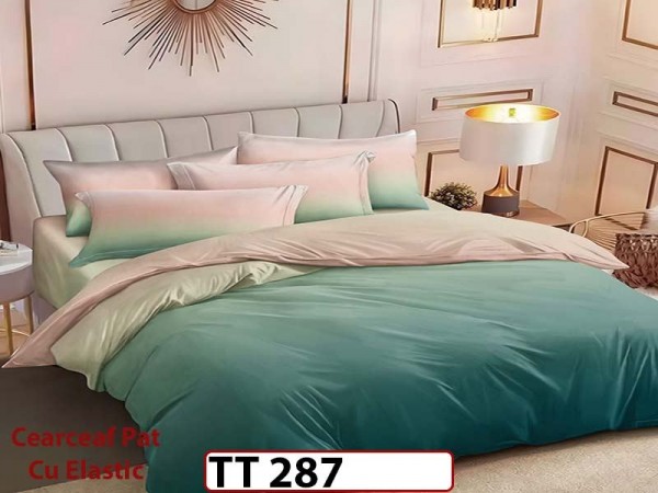 Lenjerie din finet 6 piese si cearceaf cu Elastic - TT 287