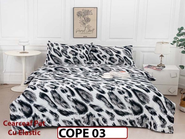 Lenjerie De Pat Cocolino de 2 Persoane CU ELASTIC 4 piese - COPE 03