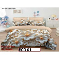 Lenjerie din finet 5D cu 6 piese si cearceaf cu elastic - ECD 01