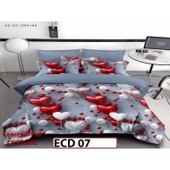 Lenjerie din finet 5D cu 6 piese si cearceaf cu elastic - ECD 07