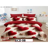 Lenjerie din finet 5D cu 6 piese si cearceaf cu elastic - ECD 08