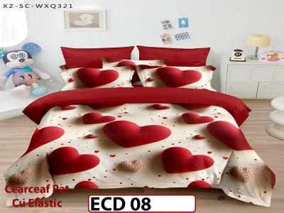 Lenjerie din finet 5D cu 6 piese si cearceaf cu elastic - ECD 08 Lenjerie din finet 5D cu 6 piese si cearceaf cu elastic - ECD 08