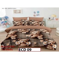 Lenjerie din finet 5D cu 6 piese si cearceaf cu elastic - ECD 09