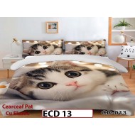 Lenjerie din finet 5D cu 6 piese si cearceaf cu elastic - ECD 13